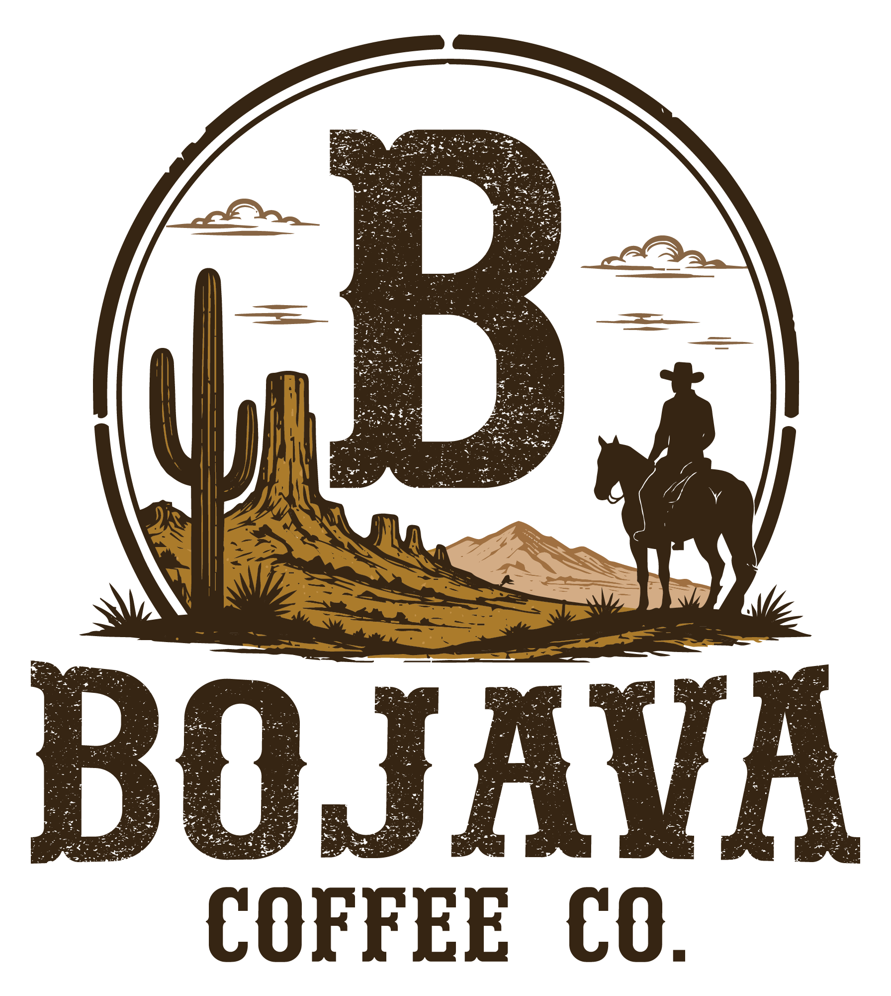 BoJava Coffee Co Logo Desert Badge Full Color
